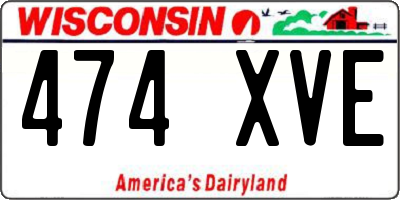 WI license plate 474XVE
