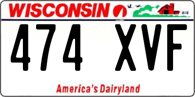 WI license plate 474XVF
