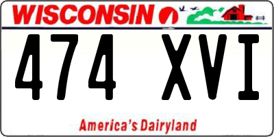 WI license plate 474XVI