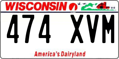 WI license plate 474XVM