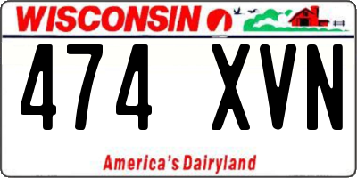WI license plate 474XVN