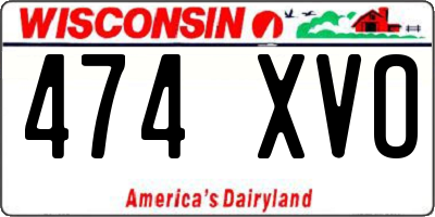 WI license plate 474XVO