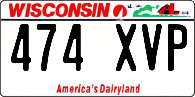 WI license plate 474XVP