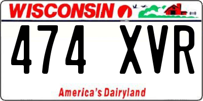 WI license plate 474XVR