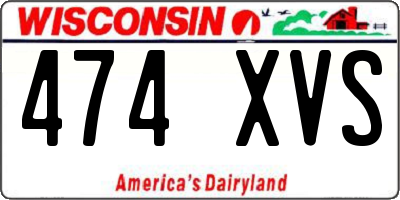 WI license plate 474XVS