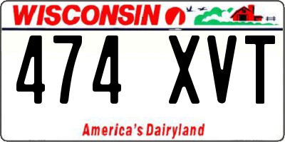 WI license plate 474XVT