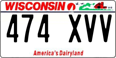 WI license plate 474XVV
