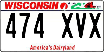 WI license plate 474XVX