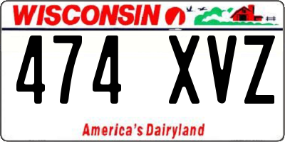 WI license plate 474XVZ