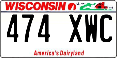 WI license plate 474XWC