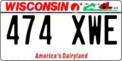 WI license plate 474XWE