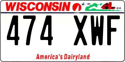 WI license plate 474XWF