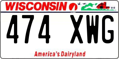 WI license plate 474XWG