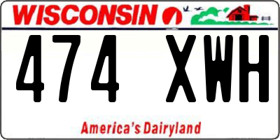 WI license plate 474XWH