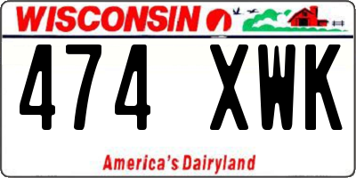 WI license plate 474XWK