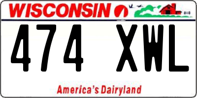 WI license plate 474XWL