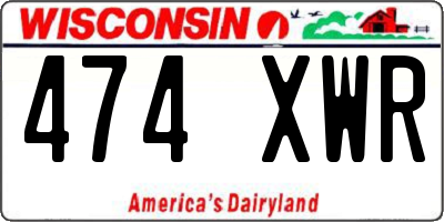 WI license plate 474XWR