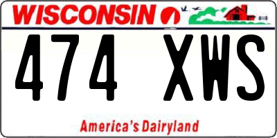 WI license plate 474XWS
