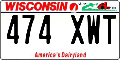 WI license plate 474XWT