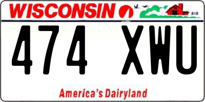WI license plate 474XWU