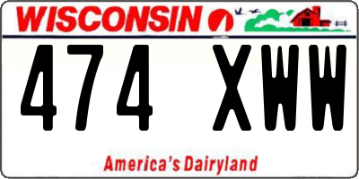 WI license plate 474XWW