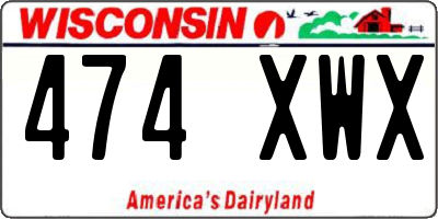WI license plate 474XWX