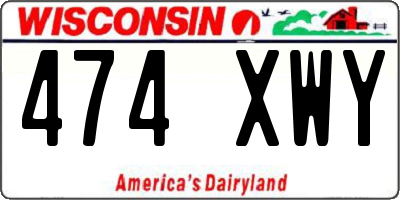 WI license plate 474XWY