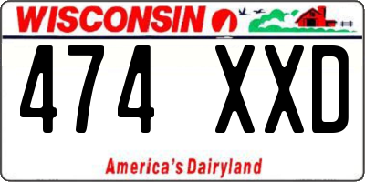 WI license plate 474XXD