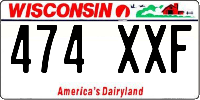 WI license plate 474XXF