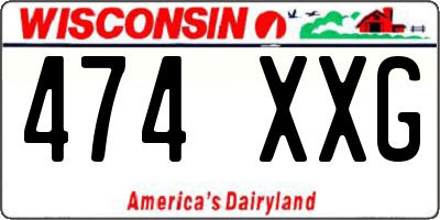 WI license plate 474XXG