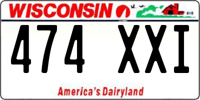 WI license plate 474XXI
