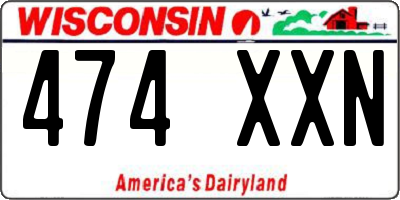 WI license plate 474XXN
