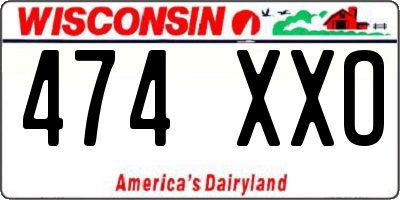 WI license plate 474XXO
