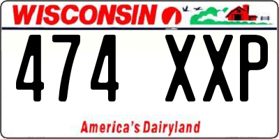 WI license plate 474XXP