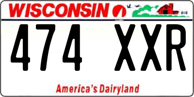 WI license plate 474XXR