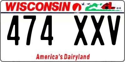 WI license plate 474XXV