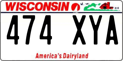 WI license plate 474XYA