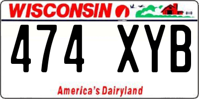 WI license plate 474XYB