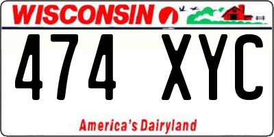 WI license plate 474XYC