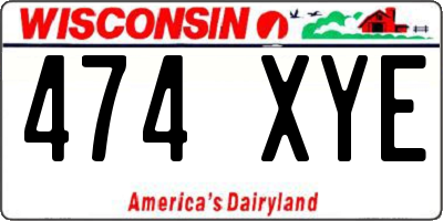 WI license plate 474XYE
