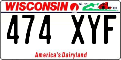 WI license plate 474XYF
