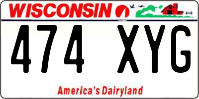 WI license plate 474XYG