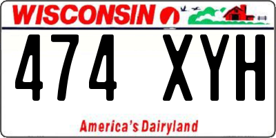 WI license plate 474XYH