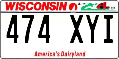 WI license plate 474XYI