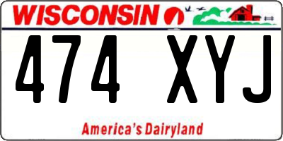 WI license plate 474XYJ