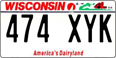 WI license plate 474XYK
