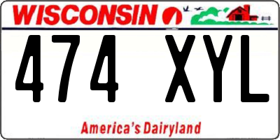 WI license plate 474XYL