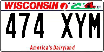 WI license plate 474XYM