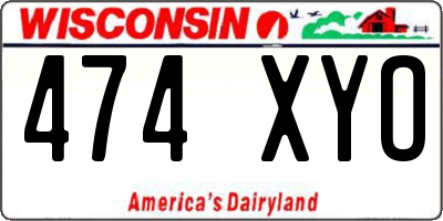 WI license plate 474XYO
