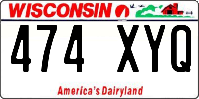 WI license plate 474XYQ